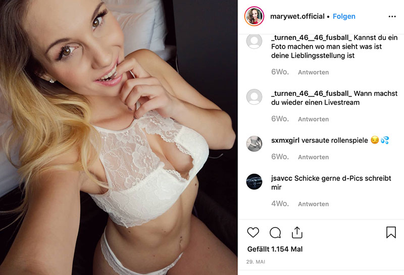 Mary Wet auf Instagram